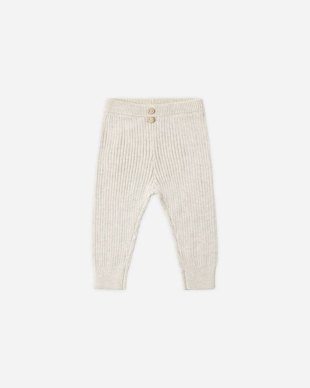 Quincy Mae / Rib Knit Legging Heathered / Oatmeal