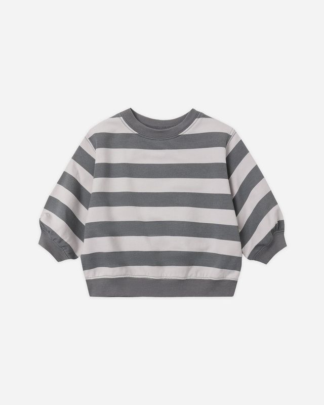 Quincy Mae / Oversized Crew Sweatshirt / Midnight Stripe