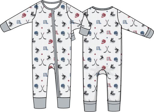 Angel Dear / Convertible Romper / Hockey Stripe, Size: 6/12M