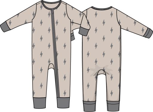 Angel Dear / Convertible Romper / Lightning Bolt Viscose, Size: 6/12M