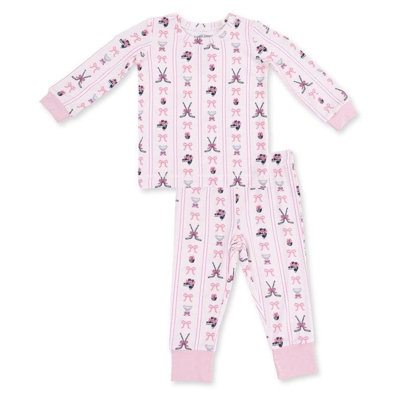 Angel Dear / Long Sleeve Loungewear Set / Megan's Bowtiful Hockey Stripe