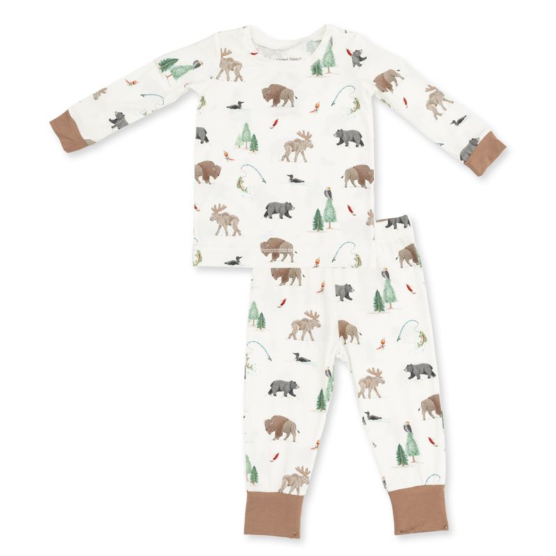 Angel Dear / Long Sleeve Loungewear Set / Northern Woodland Animals