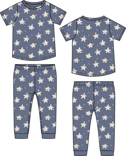 Angel Dear / Short Sleeve Loungewear Set / Sports All Stars Glow in the Dark, Size: 2T