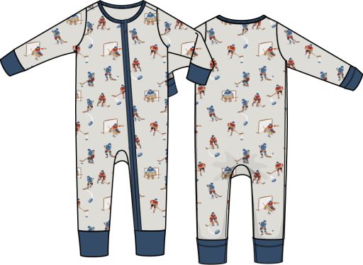 Angel Dear / Convertible Romper / Hockey Players, Size: 6/12M