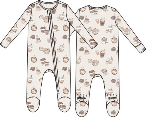Angel Dear / 2 Way Zipper Footie / Love You a Latte, Size: NB