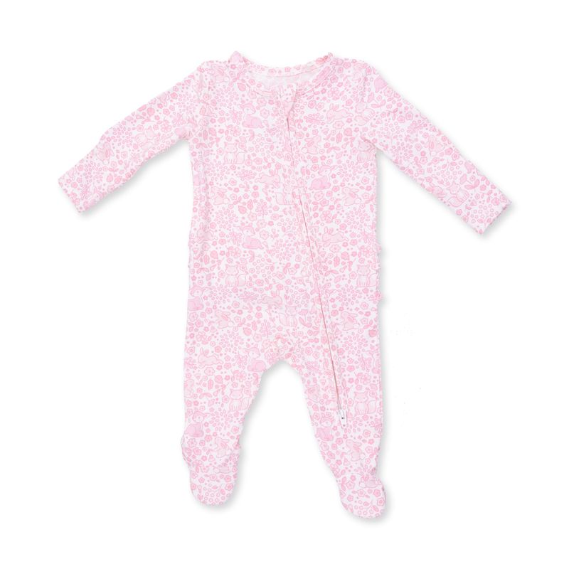 Angel Dear / 2 Way Ruffle Back Zipper Footie / Baby Woodland