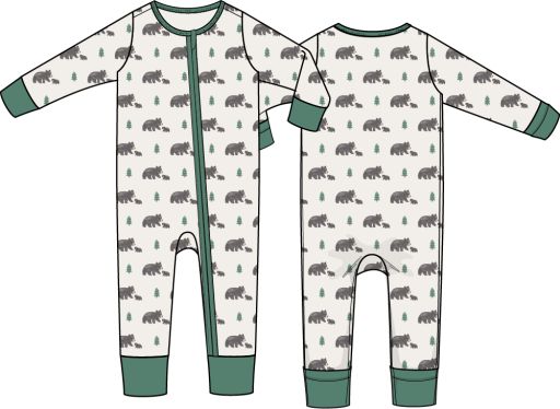 Angel Dear / Convertible Romper / Black Bears, Size: 6/12M