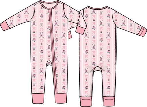 Angel Dear / Convertible Romper / Megan's Bowtiful Hockey Stripe, Size: 6/12M