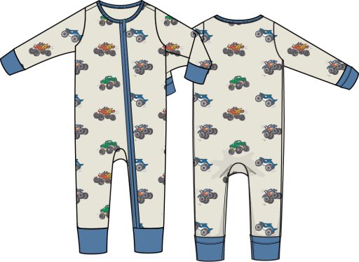 Angel Dear / Convertible Romper / Monster Trucks, Size: 6/12M
