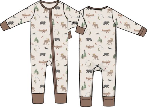 Angel Dear / Convertible Romper / Northern Woodland Animals, Size: 6/12M