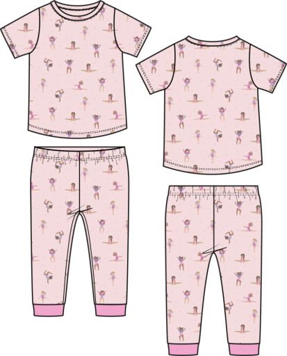Angel Dear / Short Sleeve Loungewear Set / Tiny Tumblers, Size: 2T