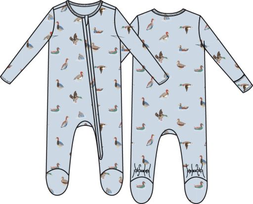 Angel Dear / 2 Way Zipper Footie / American Ducks, Size: NB