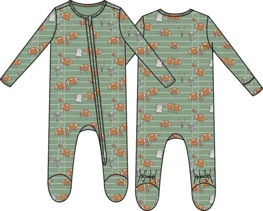 Angel Dear / 2 Way Zipper Footie / Footballs Playing Football, Size: NB