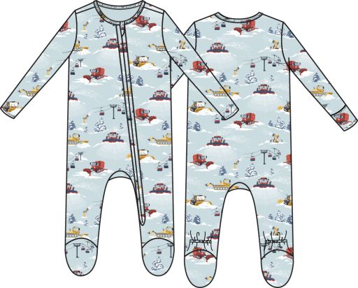 Angel Dear / 2 Way Zipper Footie / Snow Machines, Size: NB