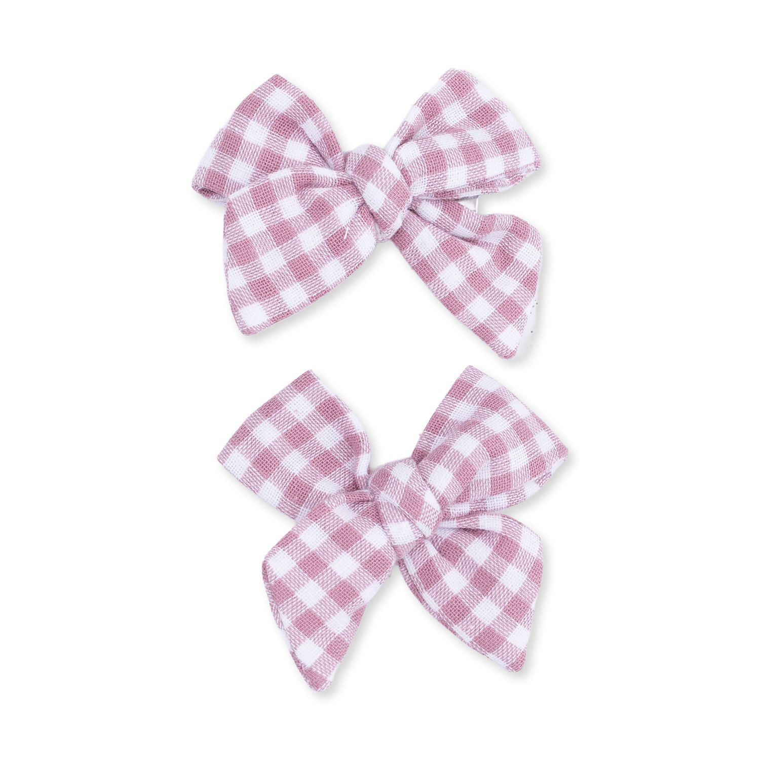 Angel Dear / 2 Pack Bow Clips / Berry Gingham
