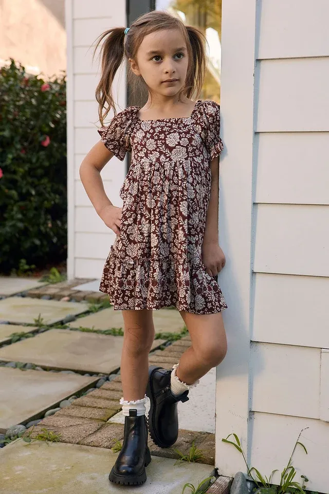 Saltwater Luxe/Allima Mini Dress/Chocolate