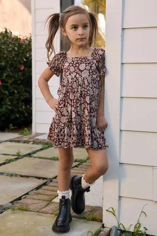 Saltwater Luxe/Allima Mini Dress/Chocolate