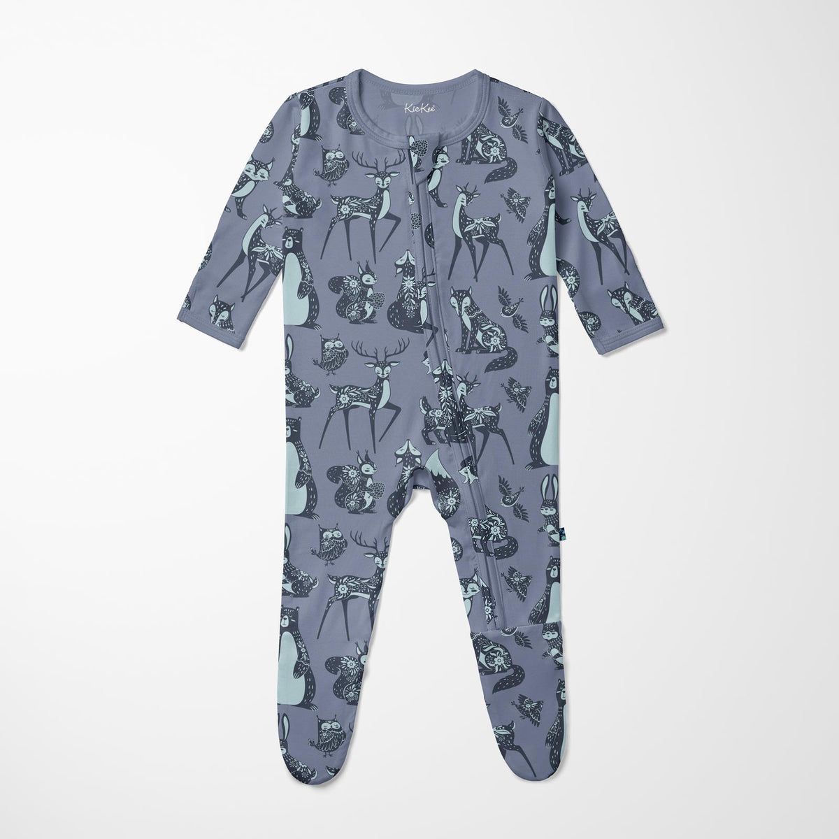 KicKee / Footie with 2 Way Zipper / Moonlight Scandinavian Animals