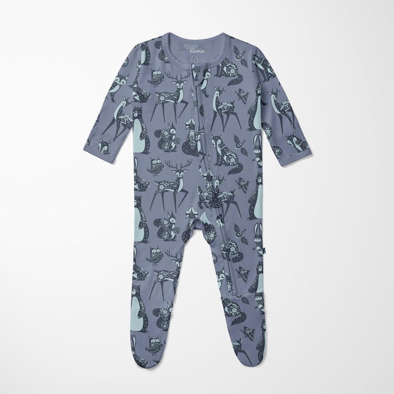 KicKee / Footie with 2 Way Zipper / Moonlight Scandinavian Animals