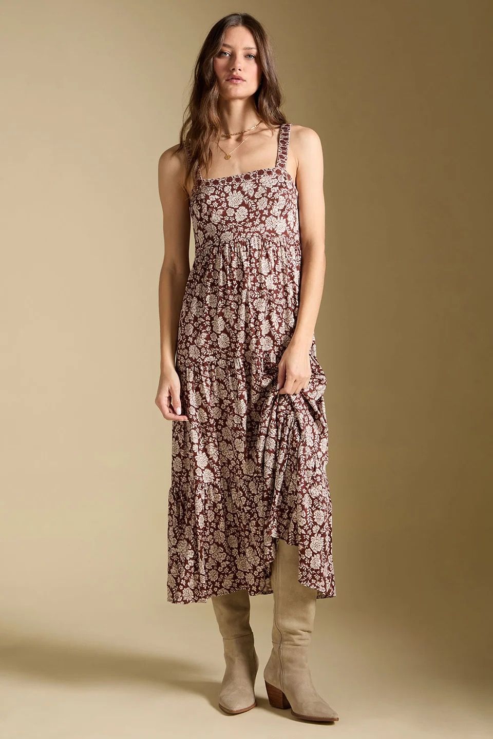 Saltwater Luxe / Women's Juli Midi Dress / Chocolate