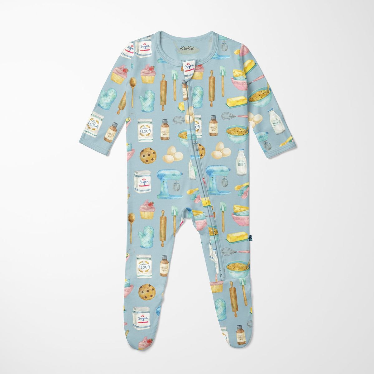KicKee / Footie with 2 Way Zipper / Spring Sky Baking