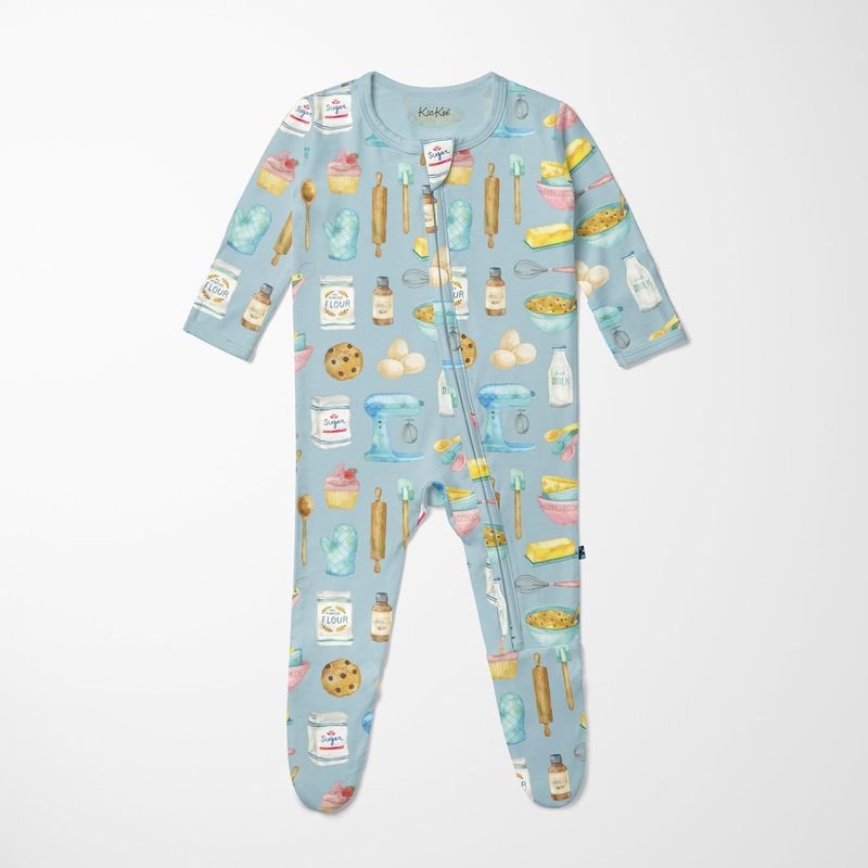 KicKee / Footie with 2 Way Zipper / Spring Sky Baking
