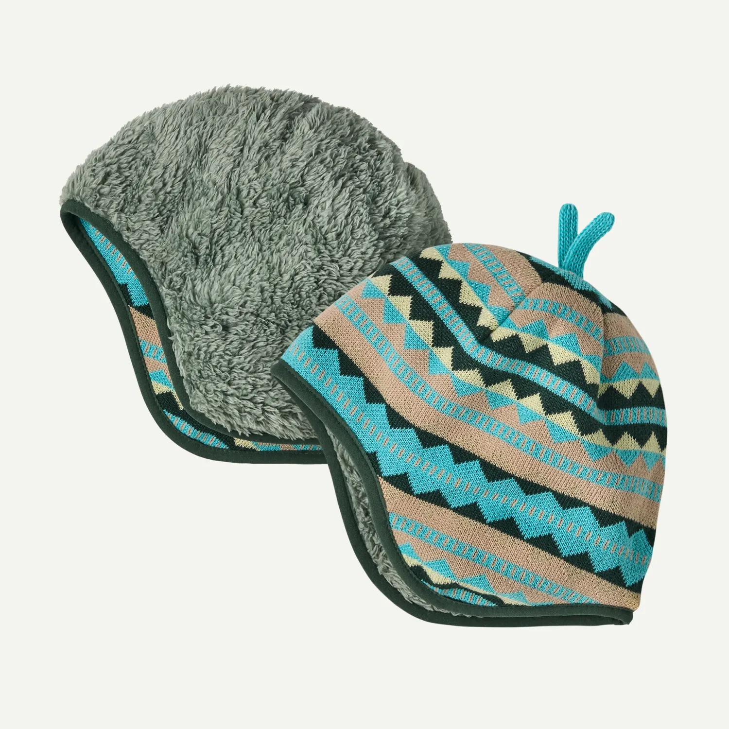 Patagonia/Baby Reversible Beanie/Diamond Stripe/Snowmelt Blue