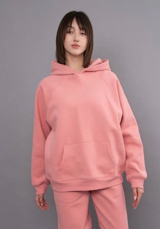 RD / Hilla Fleece Raglan LS Oversized Hoodie / Palm Pink