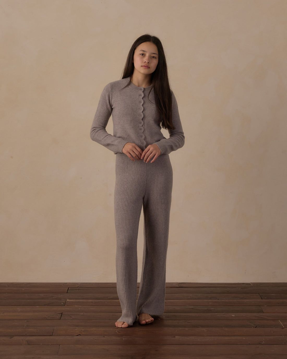 Rylee+Cru/Teen Fuzzy Knit Lounge Set/Dusty Blue