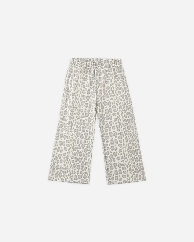 Rylee+Cru/Wide Leg Sweatpants/Blue Leopard