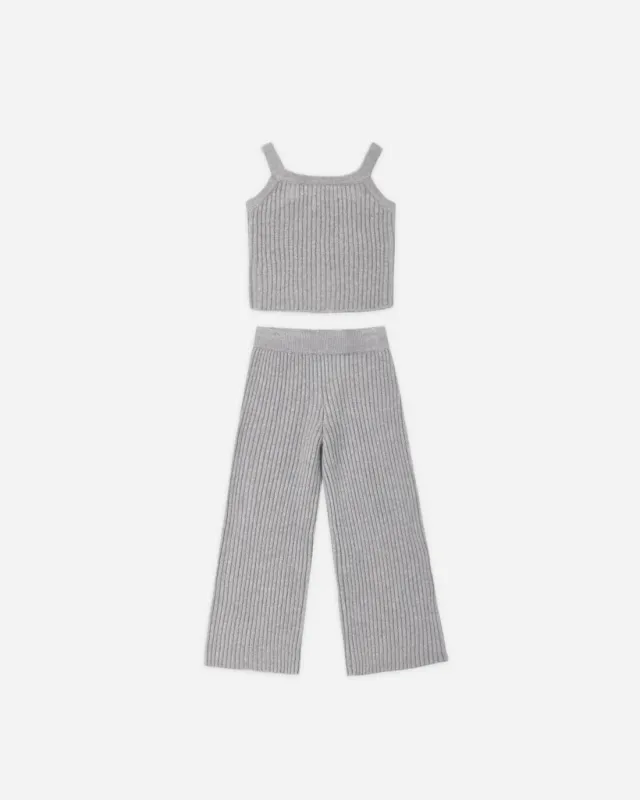Rylee+Cru/Fuzzy knit lounge set/Dusty blue
