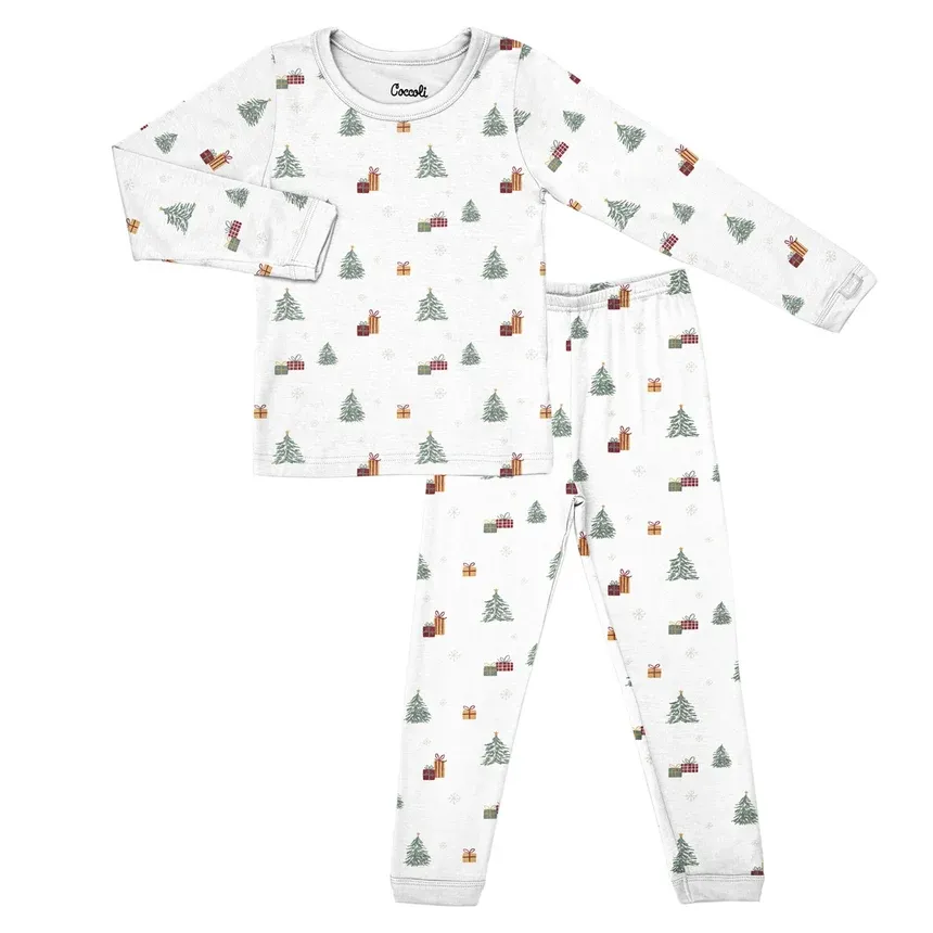 Coccoli/Cotton/LS Cotton/Modal Pyjama/White with Presents/TLM6115