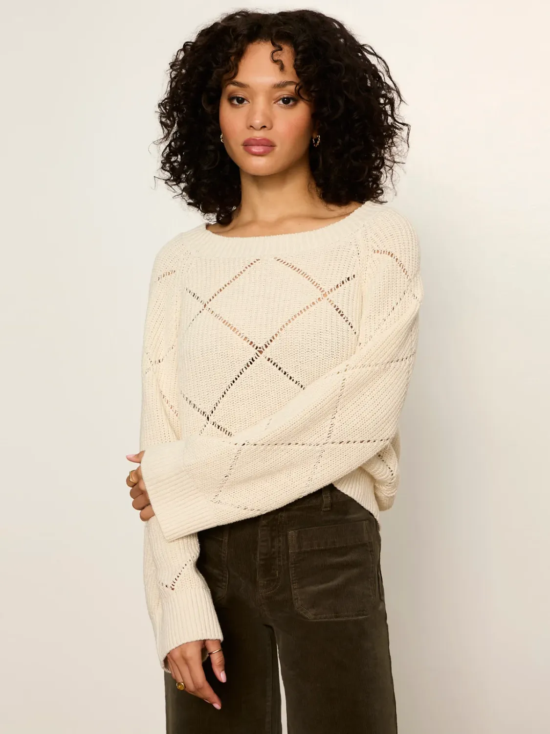 Sanctuary/Diamond Stitch Popover/Bone