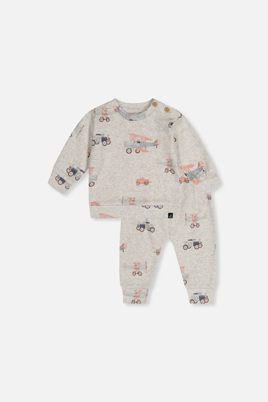 Deux par Deux / Baby Organic Cotton Pant &amp; Top / Printed Airplanes