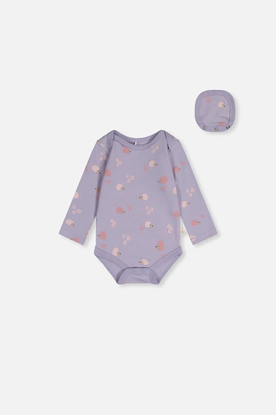Deux par Deux / Baby Cotton Onsie / Printed Hedgehog