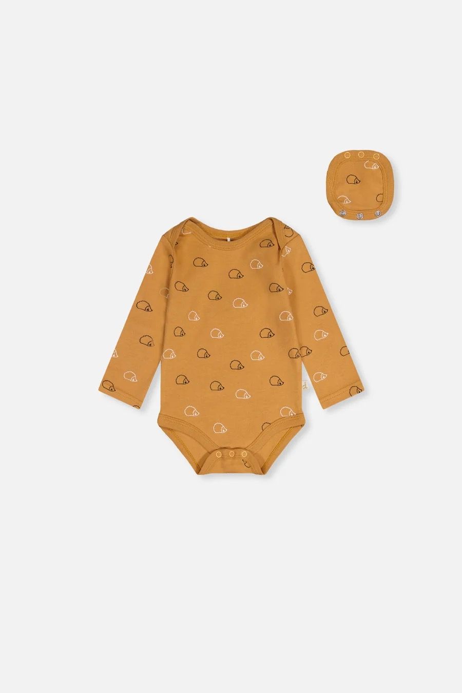Deux par Deux / Baby Cotton Onesie / Printed Hedgehogs