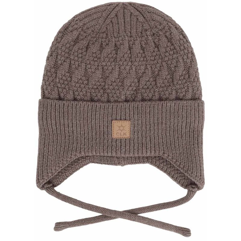 Calikids/Knit Hat with Cords/Mocha