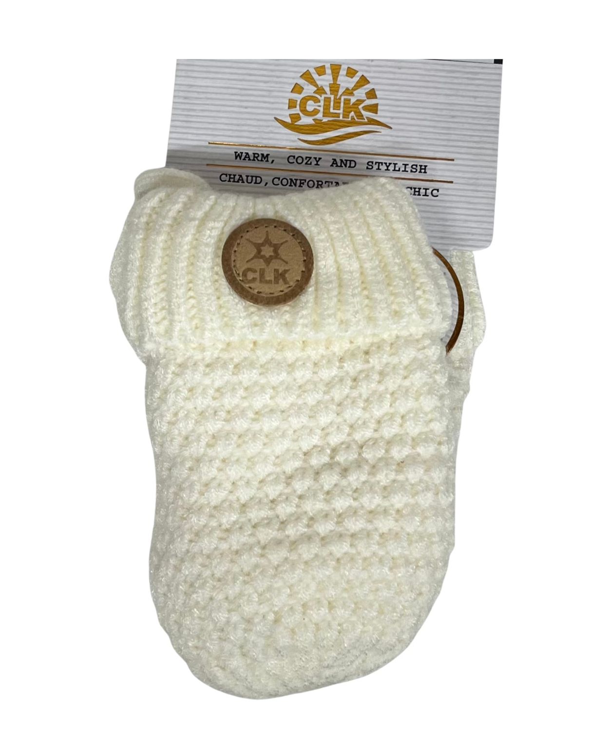 Calikids/Knit Mitten with Cords/0-9m/Cream