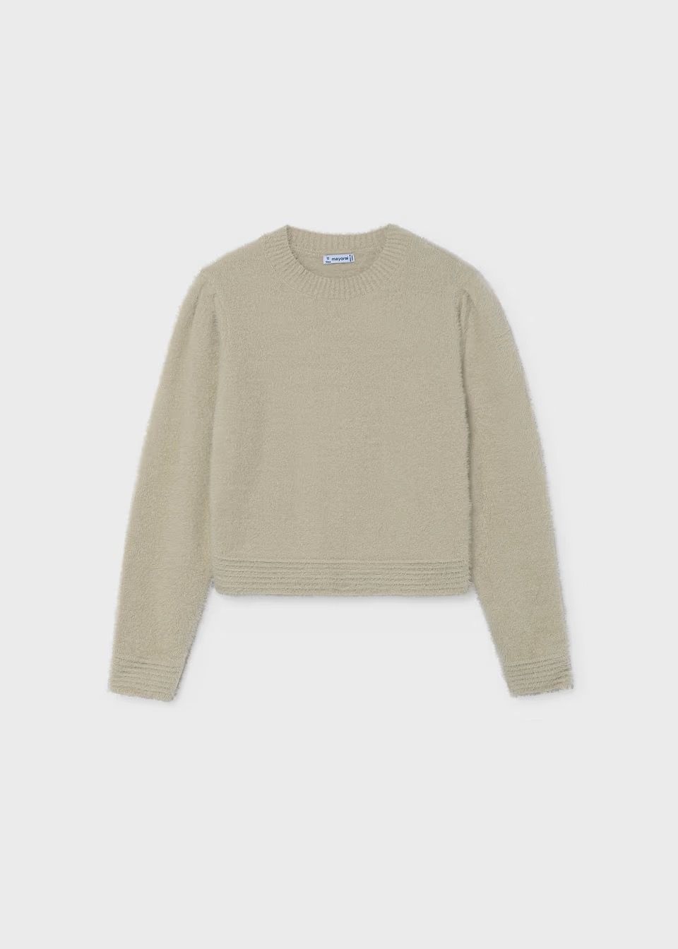 Mayoral / 7338 Youth Girls Short-Fur Sweater / Stone