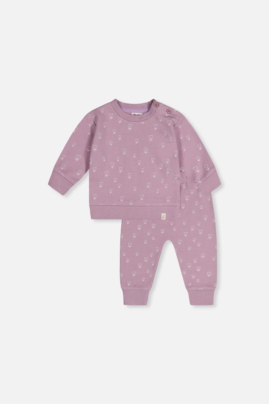 Deux Par Deux / Baby Printed Pant and Top Set / Heart Flowers