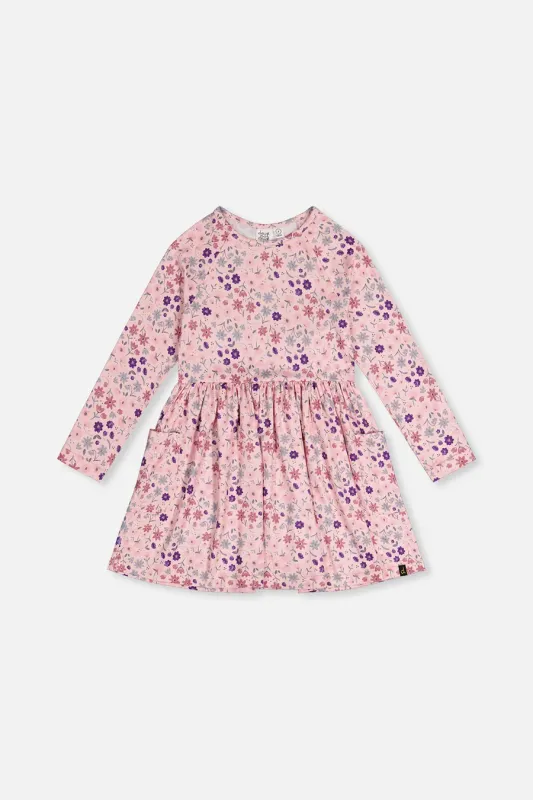 Deux Par Deux/Printed L/S Dress/Daisies-2J311B