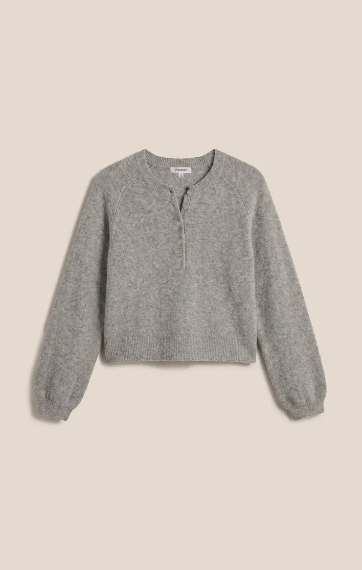Z Supply/Westmont Henley Sweater/Classic Heather Grey