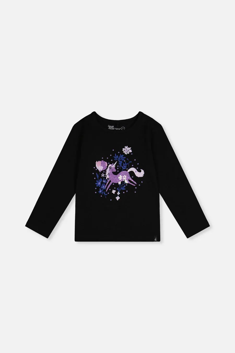 Deux Par Deux/Unicorn T-Shirt/Black 09990B