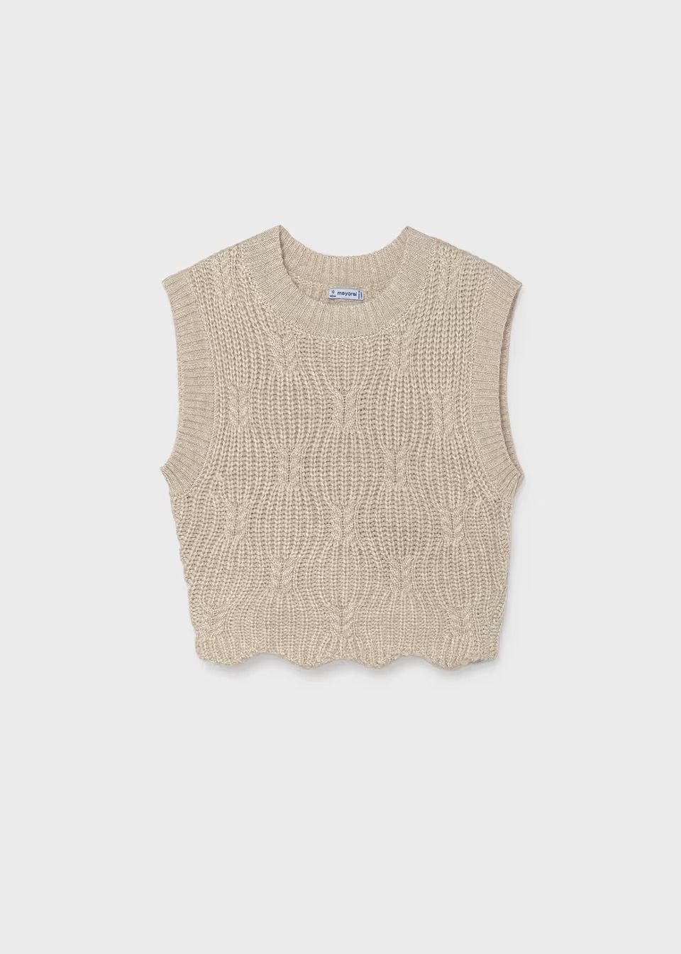 Mayoral / 7347 Youth Girls Knit Vest / Hummus
