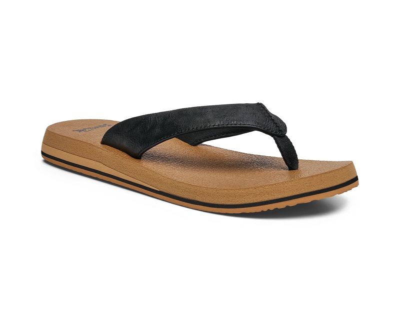 Sanuk / Women's Yoga Mat II Flip Flops / Black/Tan