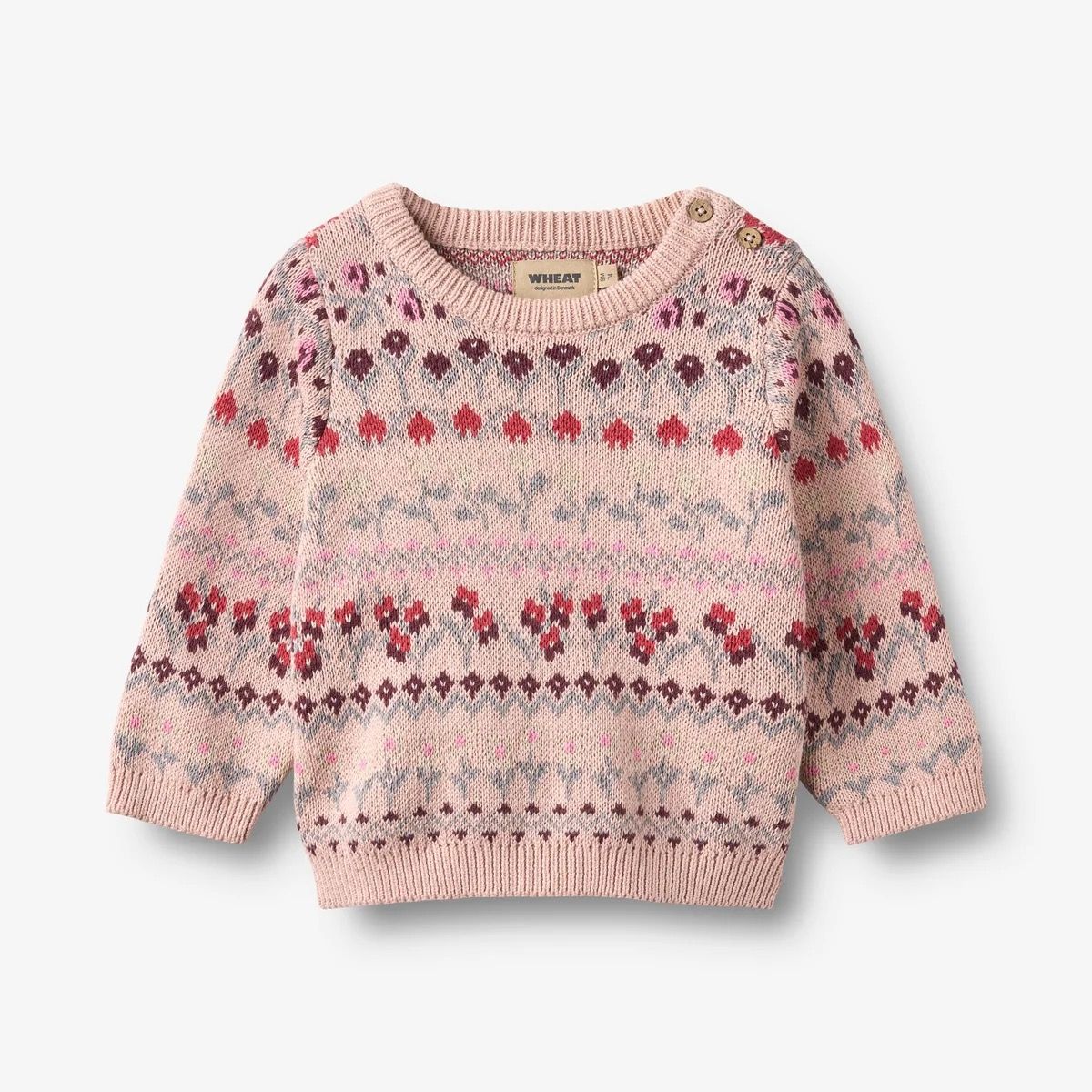 Wheat / Mikmak Jacquard Pullover / Dim Rose