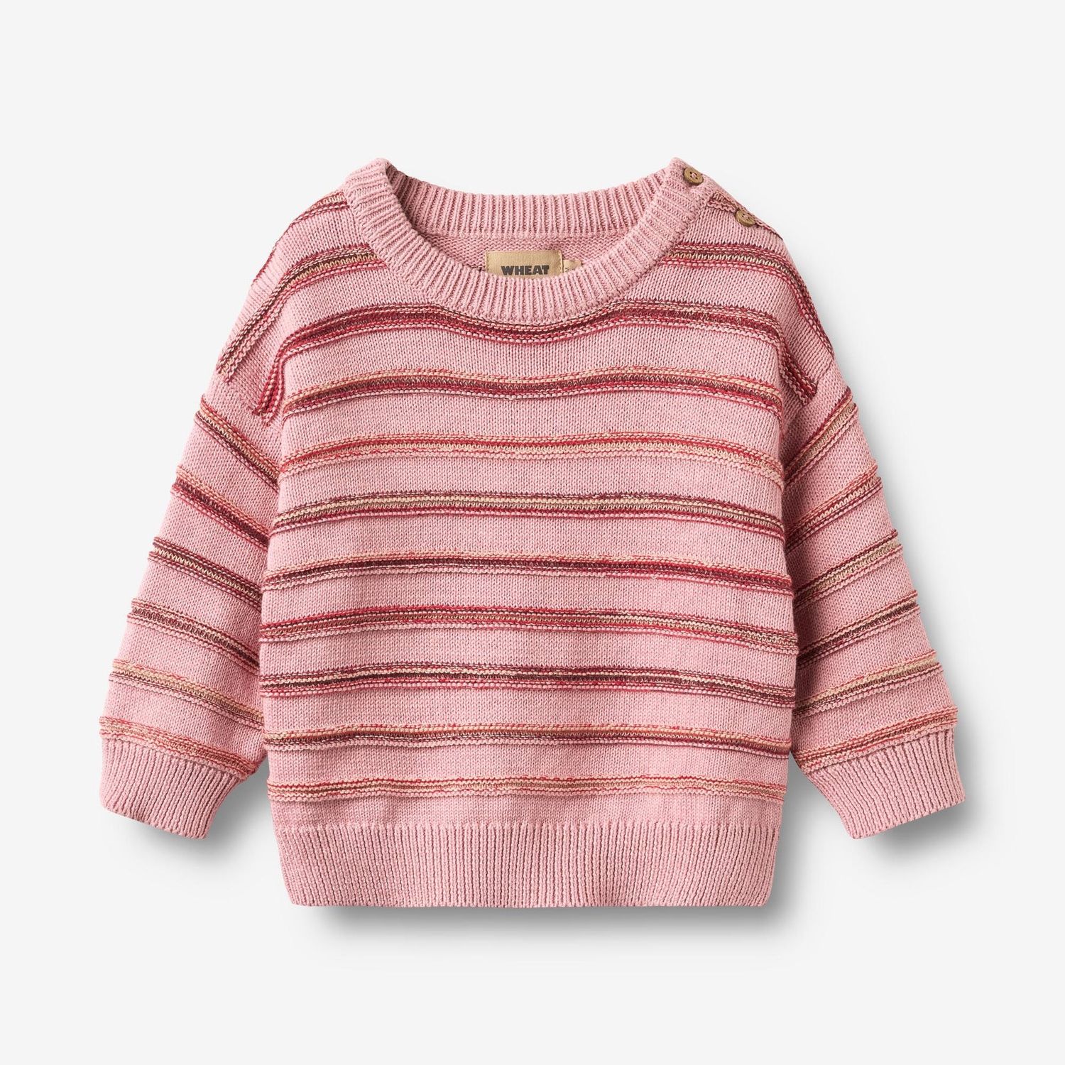 Wheat / Baby Harlow Jacquard Pullover / Berry Cream Stripe