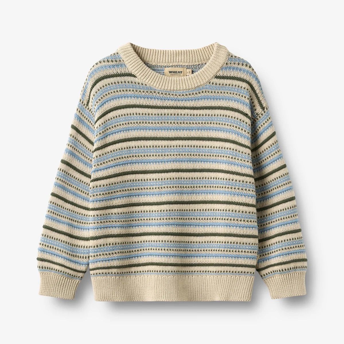 Wheat / Boys Harlow Jacquard Pullover / Offwhite