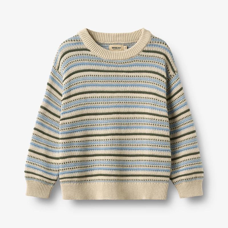 Wheat / Boys Harlow Jacquard Pullover / Offwhite