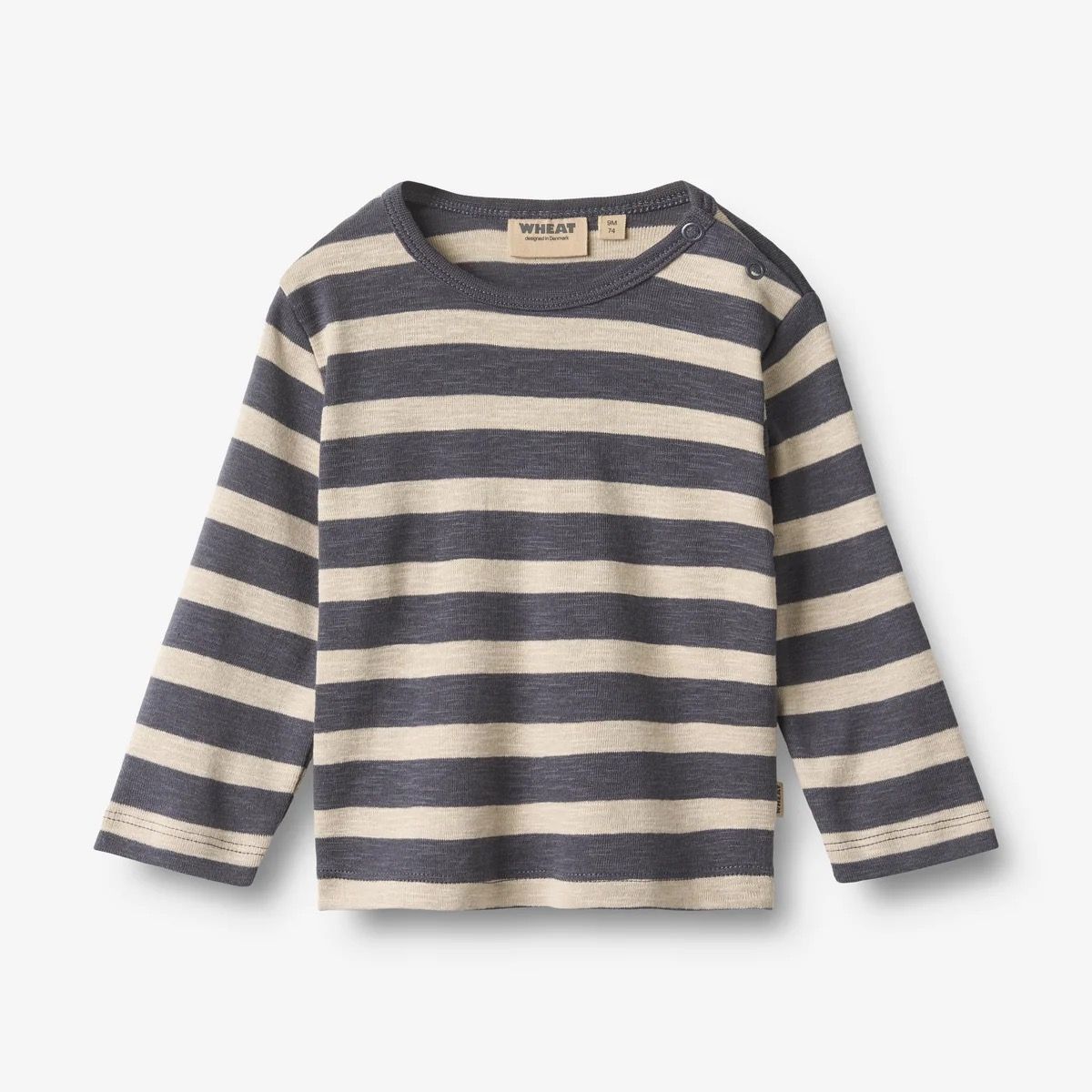 Wheat / Baby Milo LS T-Shirt / Greyblue Stripe